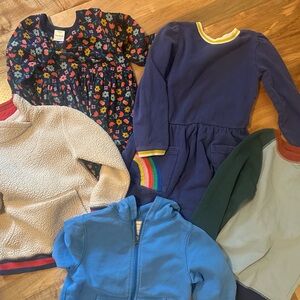 Mini Boden Floral and Blue Kids Sweater Set